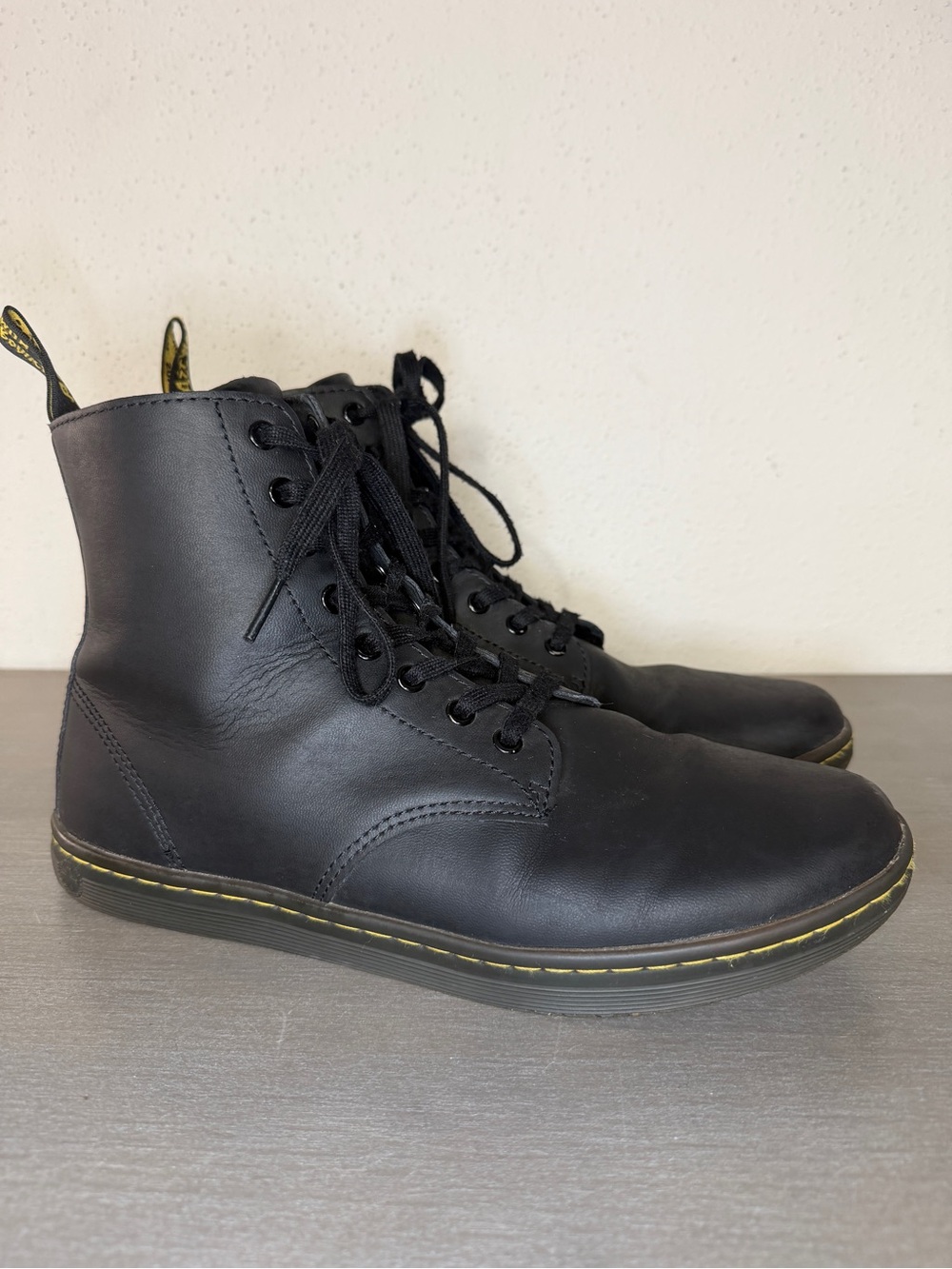 Dr. Martens Tobias Black Leather Lace-Up Boots US Size 11 Mens Ladies 11 Unisex